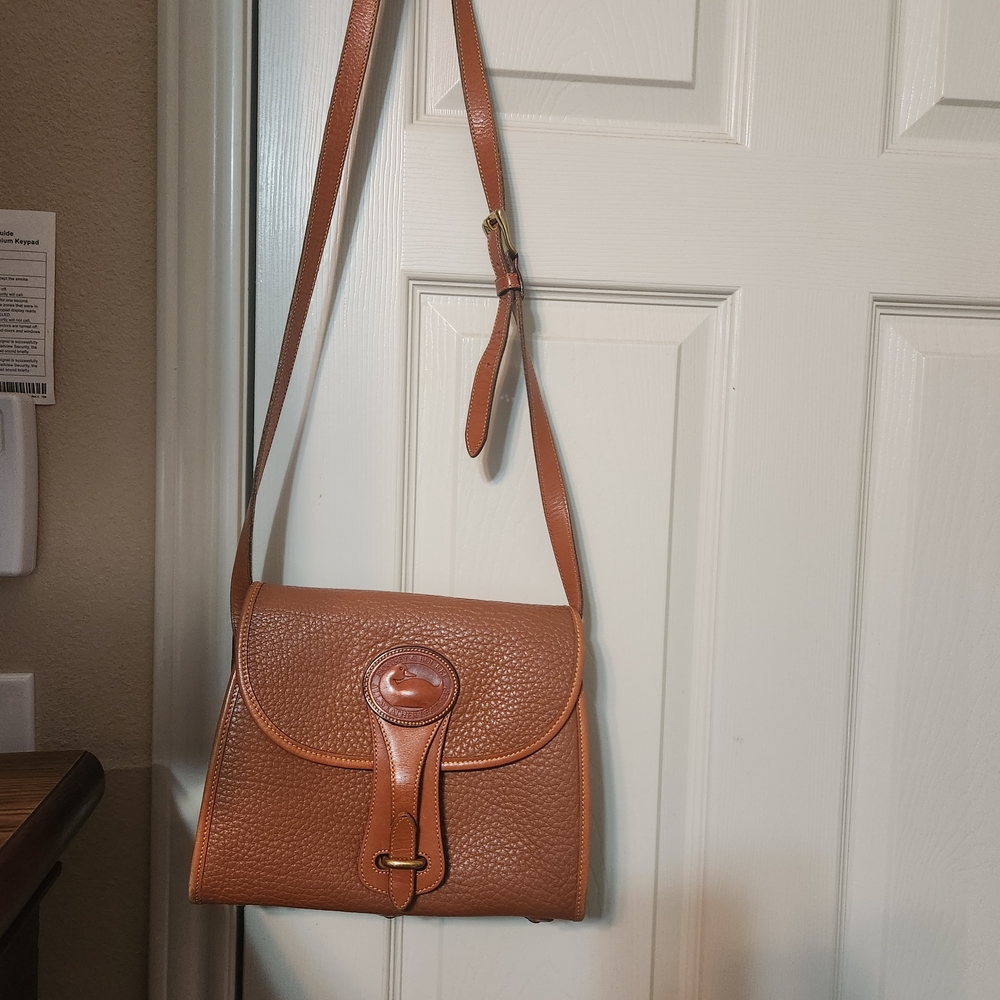 Dooney & Bourke Equestrian Tan Leather Cross Body Bag